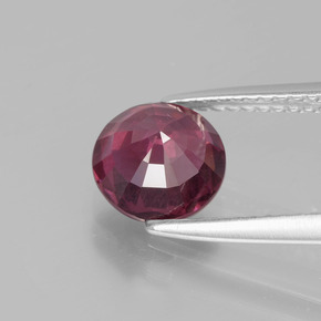 Grenat rhodolite rouge naturelle coupe roude, 2,06 ct, VS