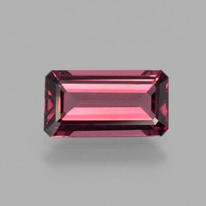 Grenat rhodolite rouge naturelle taille émeraude, 2,32 ct, VVS-VS