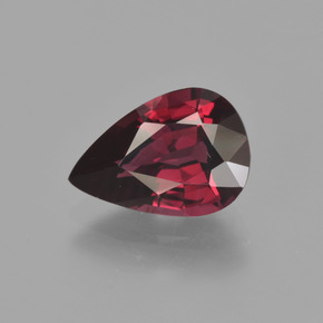 Grenat rhodolite rouge naturelle en forme de poire, 2,60 ct, VS