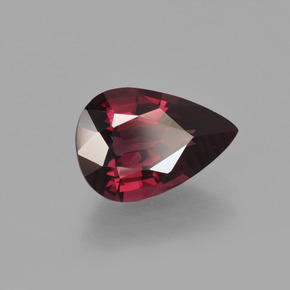 Grenat rhodolite rouge naturelle en forme de poire, 2,60 ct, VS