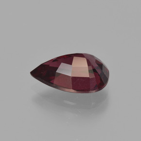 Grenat rhodolite rouge naturelle en forme de poire, 2,60 ct, VS