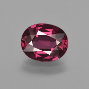 Grenat Rhodolite Rouge framboises naturelle Coupe ovale, 1.86 ct, VS