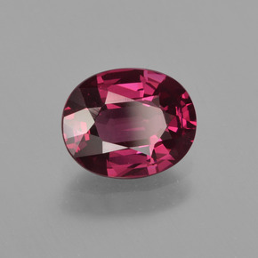 Grenat Rhodolite Rouge framboises naturelle Coupe ovale, 1.86 ct, VS