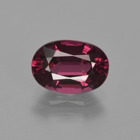 Grenat rhodolite rouge naturelle coupe ovale, 2,01 ct, VVS