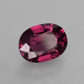 Grenat rhodolite rouge framboise naturelle coupe ovale, 2,59 ct, VVS-VS