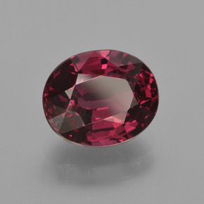 Grenat rhodolite rouge naturelle coupe ovale, 2,62 ct, VS