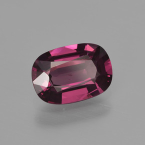 Grenat Rhodolite Rouge framboises naturelle Coupe coussin, 1.31 ct, VS