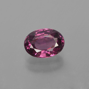 Grenat rhodolite pourpre naturelle coupe ovale, 1,14 ct, VVS-VS