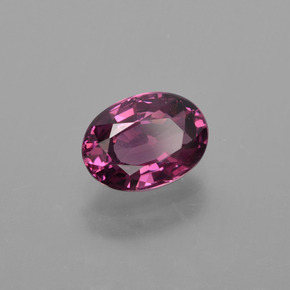 Grenat rhodolite pourpre naturelle coupe ovale, 1,14 ct, VVS-VS