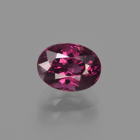 Grenat rhodolite rouge naturelle coupe ovale, 1,29 ct, VVS-VS