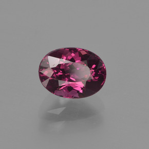 Grenat rhodolite rouge naturelle coupe ovale, 1,29 ct, VVS-VS