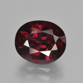 Grenat Rhodolite Rouge framboises naturelle Coupe ovale, 3.60 ct, VS