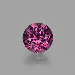 Grenat Rhodolite Rouge framboises naturelle Coupe roude, 0.87 ct, VVS