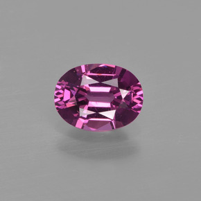 Grenat rhodolite rouge naturelle coupe ovale, 0,98 ct, VS