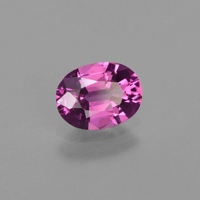 Grenat rhodolite rouge naturelle coupe ovale, 0,98 ct, VS