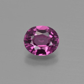 Grenat rhodolite rouge naturelle coupe ovale, 1,05 ct, VS