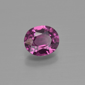 Grenat rhodolite rouge naturelle coupe ovale, 1,05 ct, VS