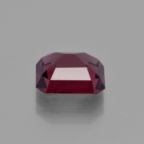Grenat rhodolite rouge naturelle taille émeraude, 2,98 ct, VVS-VS