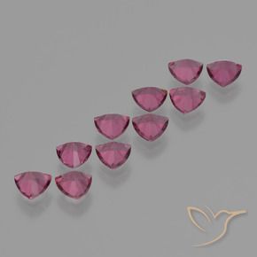 Shop natural 5.15ct Rouge Rapberry Grenat Rhodolite gems, Trillion, from Mozambique at GemSelect. In stock, global shipping!