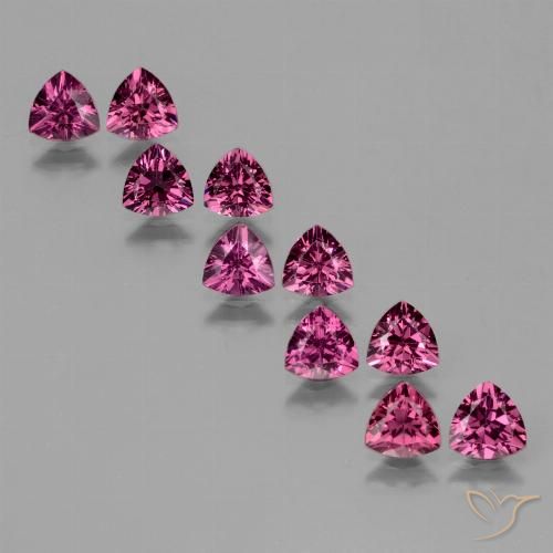 5.15ctw Naturel Pourpre moyen-foncé Grenat rhodolite, Trillion, VS