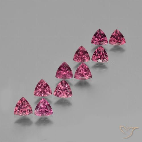 5.43ctw Naturel Rose-magenta Grenat rhodolite, Trillion, VS