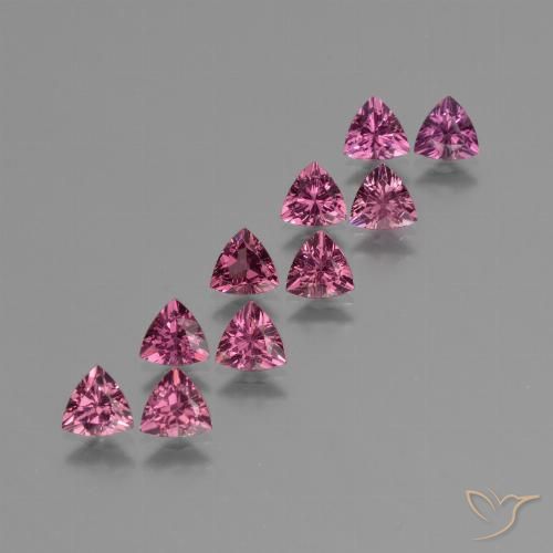 4.89ctw Naturel Rose-magenta Grenat rhodolite, Trillion, VS