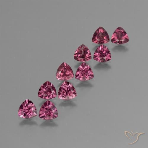 5.15ctw Naturel Pourpre de baies roses Grenat rhodolite, Trillion, VS