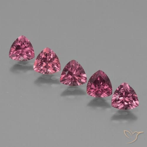 2.62ctw Naturel Pourpre de baies roses Grenat rhodolite, Trillion, VS