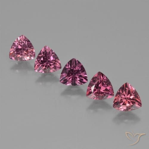 2.58ctw Naturel Pourpre de baies roses Grenat rhodolite, Trillion, VS
