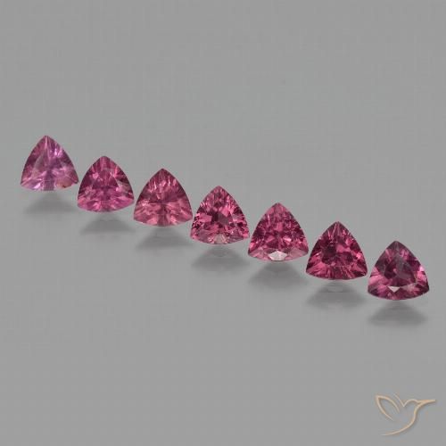3.33ctw Naturel Pourpre de baies roses Grenat rhodolite, Trillion, VS