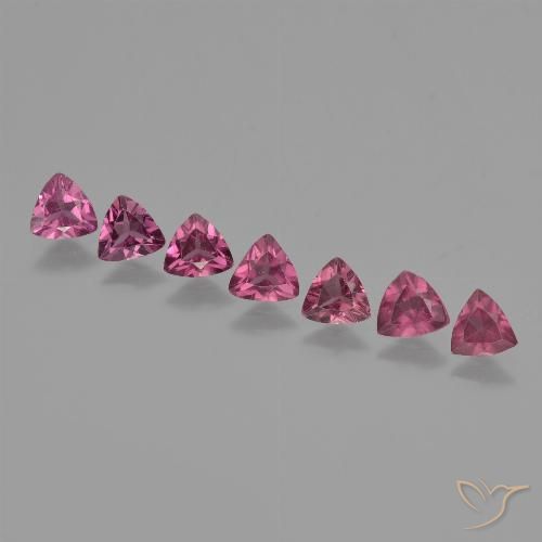 2.61ctw Naturel Pourpre de baies roses Grenat rhodolite, Trillion, VS