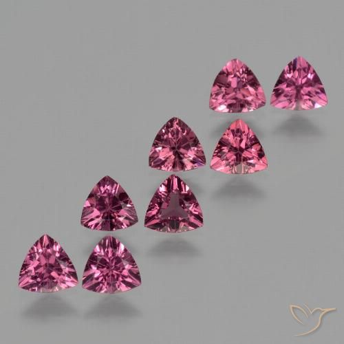 3.52ctw Naturel Rose-magenta Grenat rhodolite, Trillion, VS