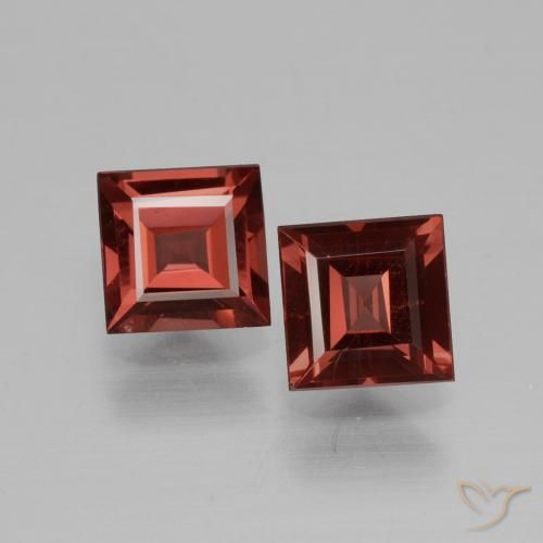 1.48ctw Naturel Rouge foncé Grenat Rhodolite, Carré, VS