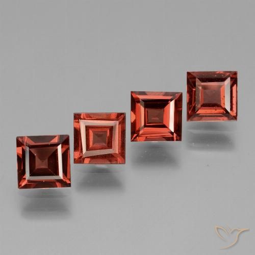 3.04ctw Naturel Rouge écarlate Grenat Rhodolite, Carré, VS