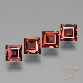 Shop natural 3.06ct Rouge écarlate profond Grenat rhodolite gems, Carré, from Mozambique at GemSelect. In stock, global shipping!
