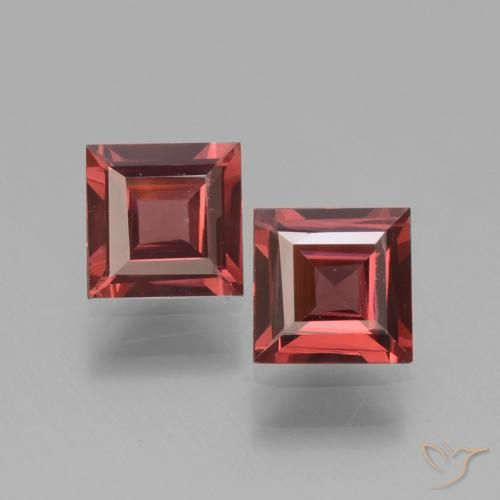 1.36ctw Naturel Rouge moyen Grenat Rhodolite, Carré, VS