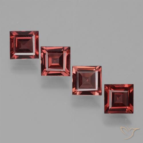 2.96ctw Naturel Rouge moyen-foncé Grenat Rhodolite, Carré, VS