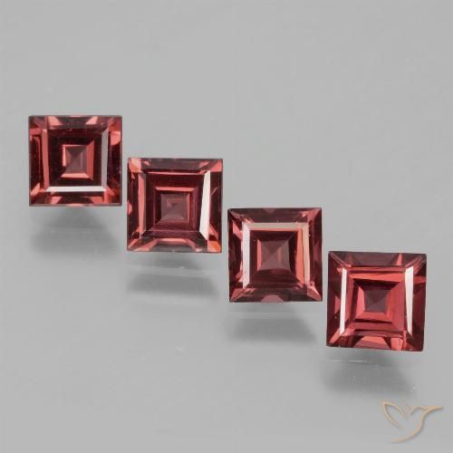 3.07ctw Naturel Rouge cramoisi Grenat Rhodolite, Carré, VS