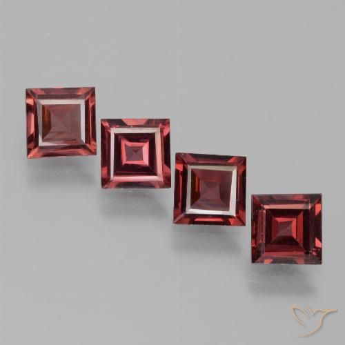 2.55ctw Naturel Rouge foncé Grenat Rhodolite, Carré, VS