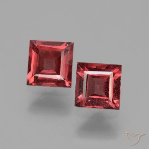 1.38ctw Naturel Rouge Rosâtre Grenat Rhodolite, Carré, VS