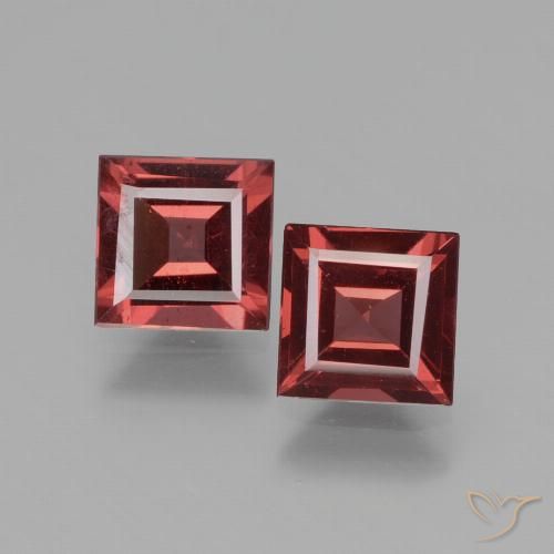 1.34ctw Naturel Rouge foncé Grenat Rhodolite, Carré, VS