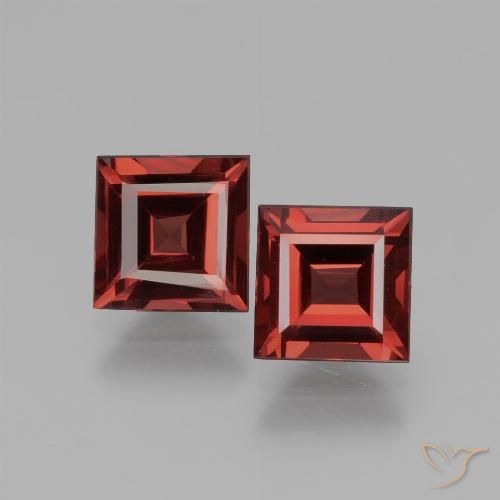 1.59ctw Naturel Rouge foncé Grenat Rhodolite, Carré, VS