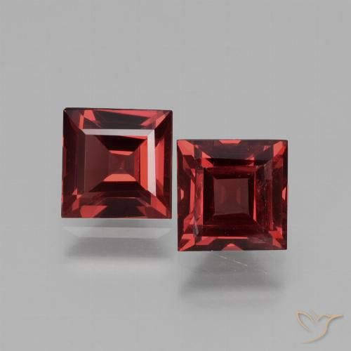 1.49ctw Naturel Rouge sang profond Grenat Rhodolite, Carré, VS