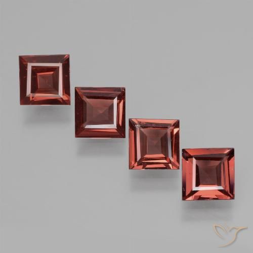 2.43ctw Naturel Rouge écarlate Grenat Rhodolite, Carré, VS