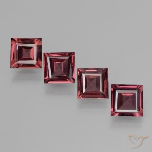 2.47ctw Naturel Rouge foncé Grenat Rhodolite, Carré, VS