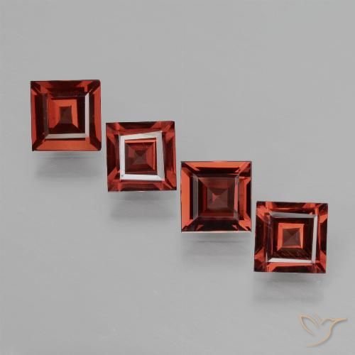 2.48ctw Naturel Rouge foncé Grenat Rhodolite, Carré, VS