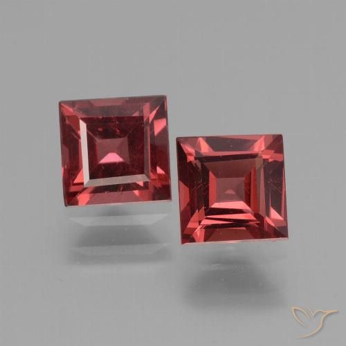 1.48ctw Naturel Rouge écarlate Grenat Rhodolite, Carré, VS
