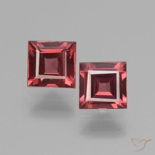 1.39ctw Naturel Rouge moyen Grenat Rhodolite, Carré, VS
