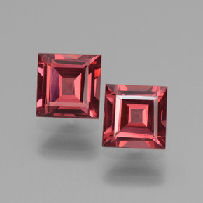 Grenat Rhodolite Rose naturelle Carré, 1.51 ct, VS