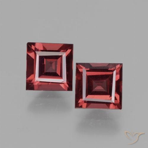 1.48ctw Naturel Rouge Rosâtre Grenat Rhodolite, Carré, VS